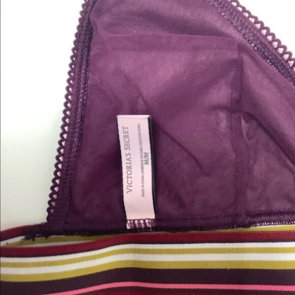 Victoria's Secret Multi Strap Purple Crushed Velvet Bra-lette Size Medium - Picture 4 of 5